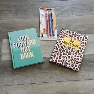 2 JOURNALS & GEL PENS BUNDLE BE AWESOME
